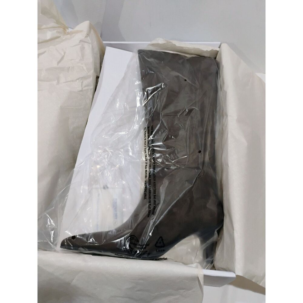 Marc Fisher Women's Glint Tall Wide Calf Kitten Heel Boots Brown 8.5 - Picture 5 of 10